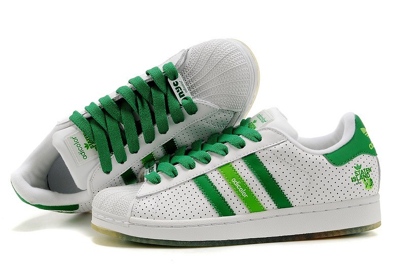 Nueva Adidas Originals Superstar Adicolor Casual Zapatillas Hombre Mujer Blancas Verdes Rebajas Baratas