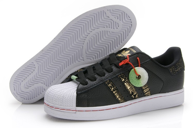 Venta Adidas Originals Superstar 2 CNY Casual Zapatillas Hombre Mujer Negras Doradas Q35135 Baratos