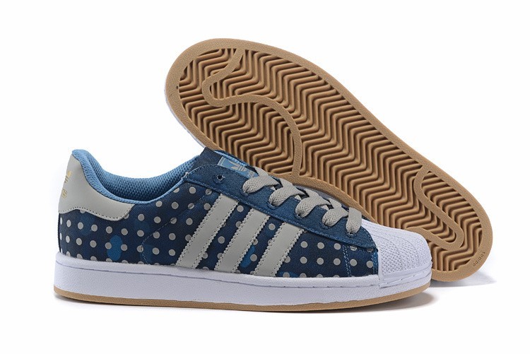 Compra Hombre Mujer Adidas Originals Superstar II Polka Dot Casual Zapatillas Azul Grises M20728 España Rebajas