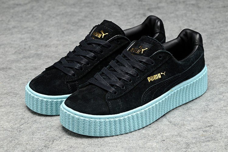 Venta Hombre Mujer Zapatillas: Puma by Rihanna Suede Creepers Negras Jade Baratas