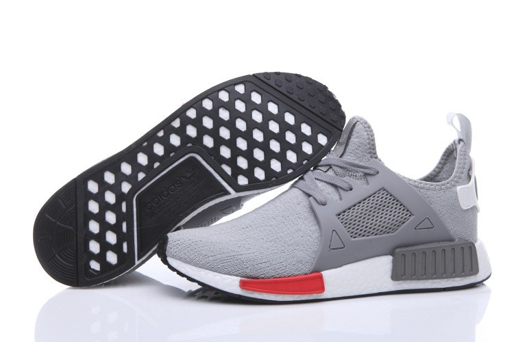 Venta Hombre Zapatillas - Adidas Originals NMD High Top Grises Rojas Rebajas