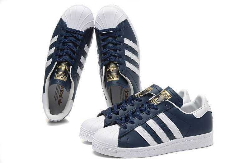 Comprar Hombre Mujer Zapatillas: Adidas Originals Superstar Foundation Collegiate Marino Running Blancas B27163 Baratos