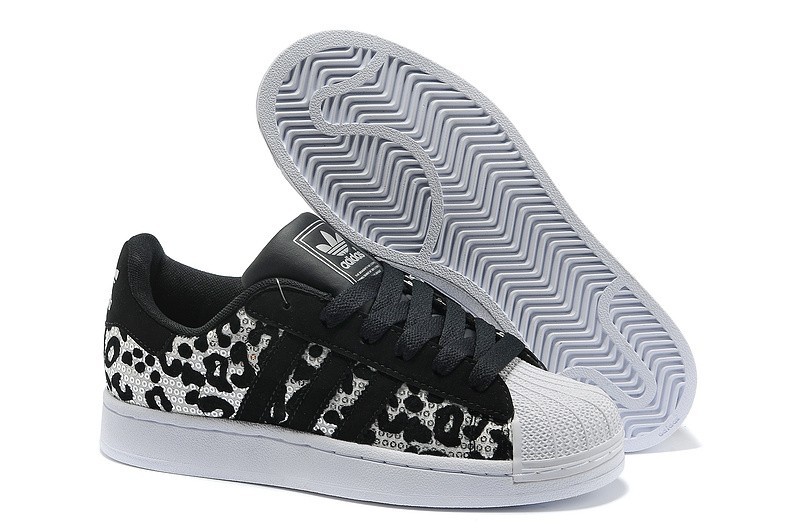 Compra Hombre Mujer Adidas Originals Superstar 2 Sparkles Casual Zapatillas Negras Leopard G63439 Baratas