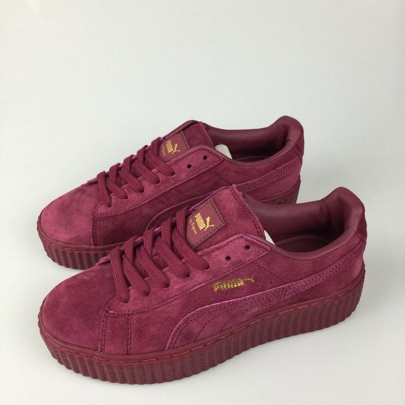 Oferta Hombre Mujer Puma by Rihanna Suede Creepers Zapatillas Burdeos Outlet España