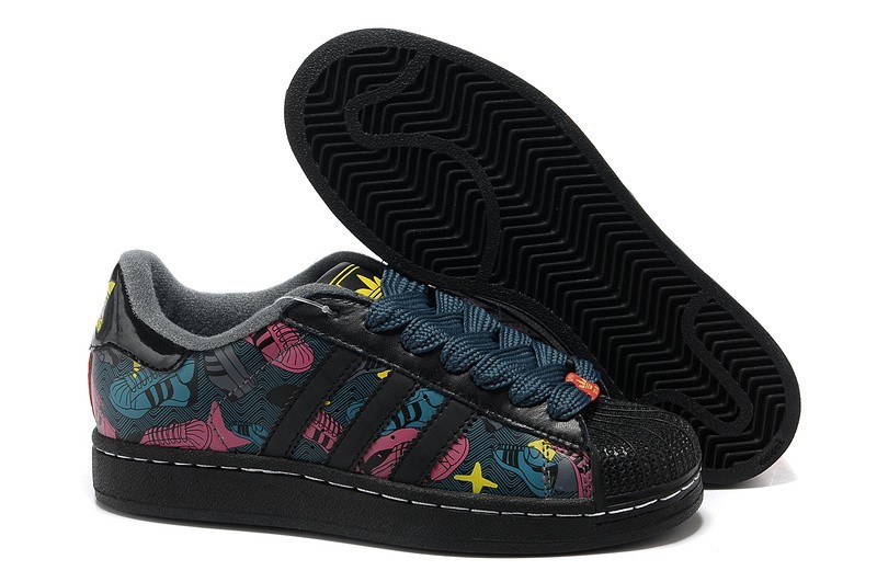 Comprar Hombre Mujer Negras Rojas 031409 Adidas Originals Superstar 2 Print Casual Zapatillas Baratas
