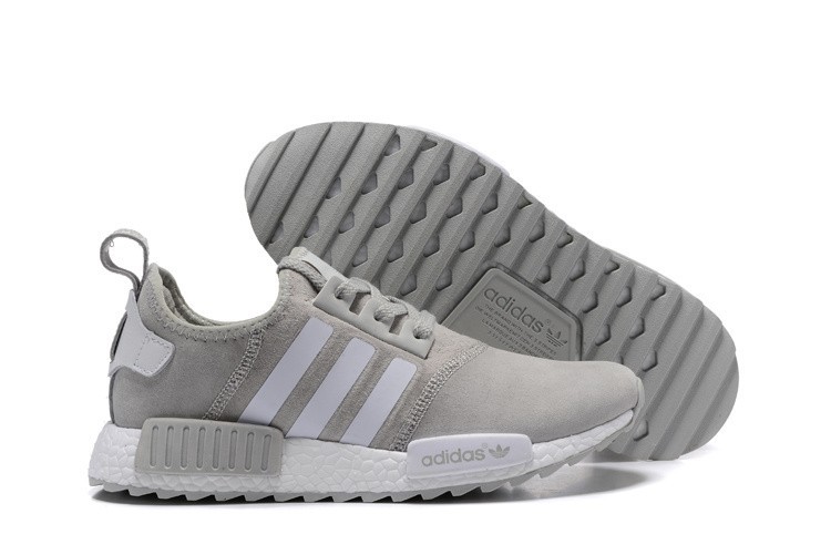 Venta Adidas NMD XR4 Running Suede Hombre Zapatillas Wolf Grises Blancas España Online