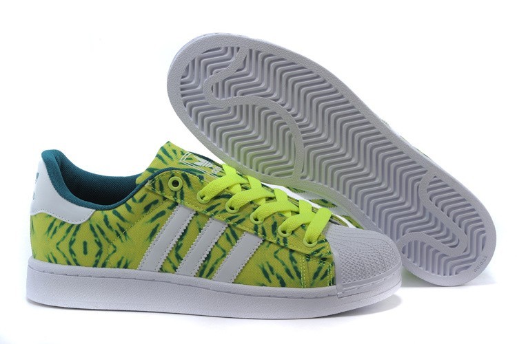 Venta Hombre Mujer Adidas Originals Superstar II Casual Zapatillas Amarillo Blancas Verdes C75314 Rebajas Baratas