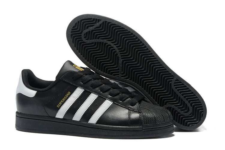 Comprar 2016 Hombre Mujer Adidas Originals Superstar Negras Blancas C77123 Zapatillas Baratos