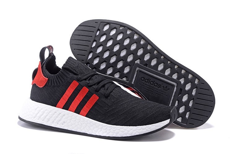 Oferta Hombre Adidas NMD R2 Zapatillas de Running Negras University Rojas Baratas