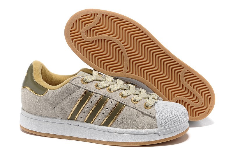 Nueva Mujer Adidas Originals Superstar 2 Casual Zapatillas Beige Doradas 667456 España