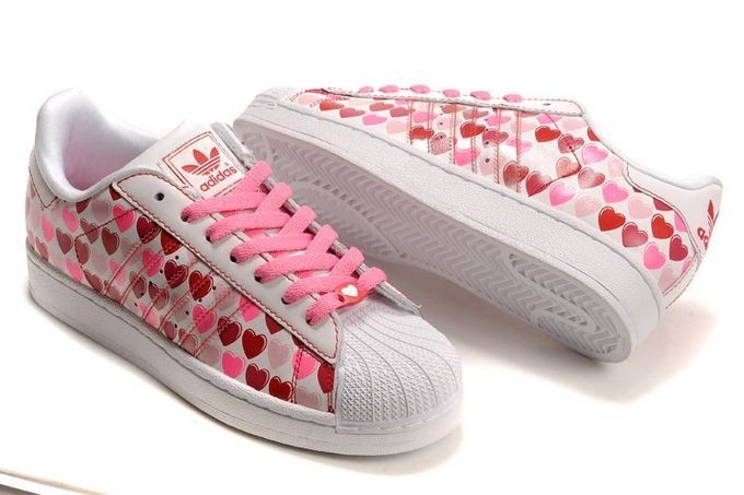 Venta Adidas Originals Superstar 2 Hearts Print Mujer Casual Zapatillas Rosa Blancas 060158 Baratas